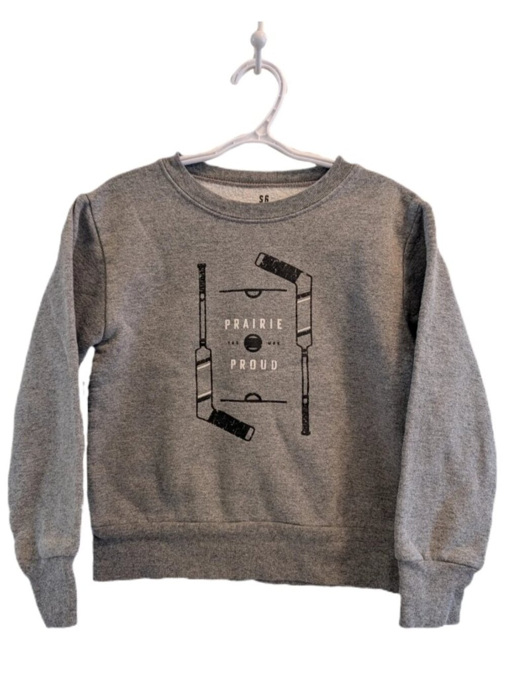 Prairie Proud Hockey Crewneck‎ Pullover Sweater 6T Heather Grey